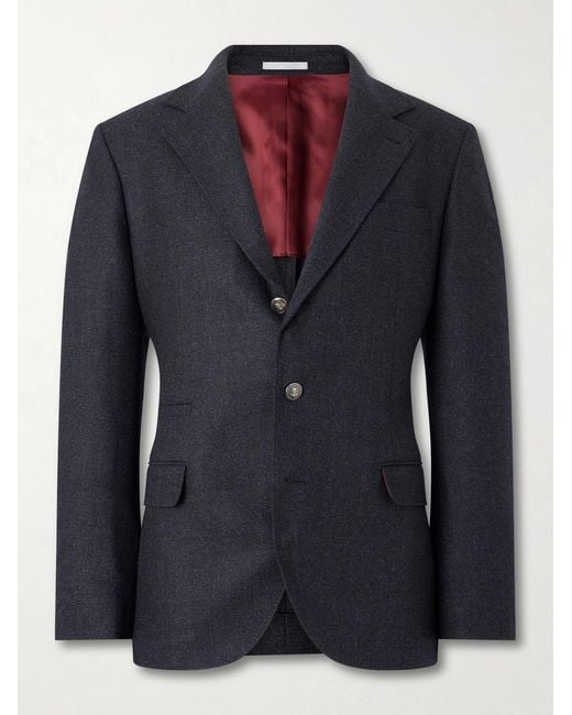 Brunello Cucinelli Blue Virgin Wool Suit Jacket for men