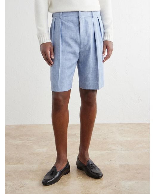 Ralph Lauren Blue Cotton Gabardine Shorts for men