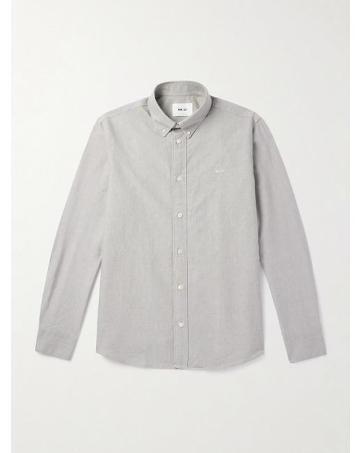 NN07 Colby 5910 Hemd aus Biobaumwolle mit Button-Down-Kragen und Logostickerei in Gray für Herren