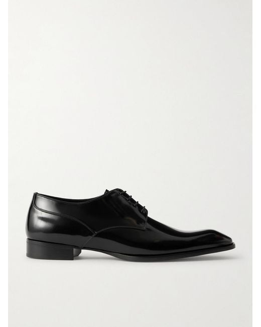 Saint Laurent Black Stanton Leather Derby Shoes for men