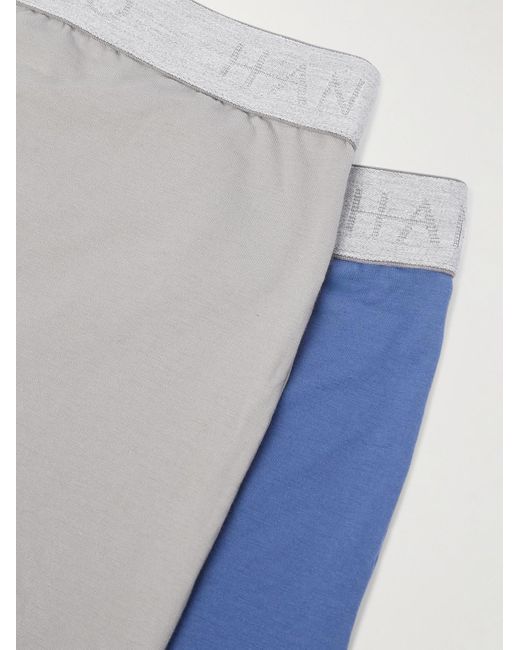Confezione da due boxer in cotone stretch Essentials di Hanro in Blue da Uomo