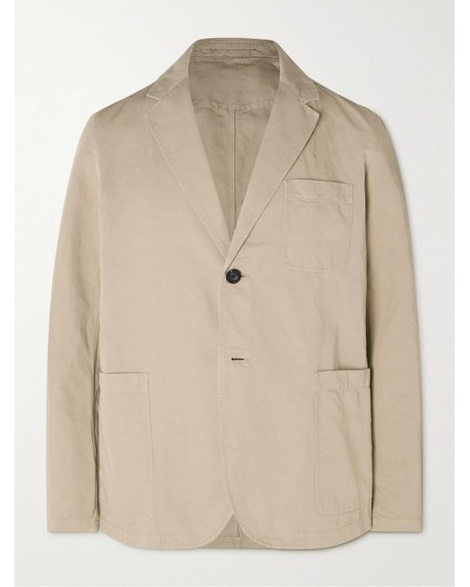 Mr P. Natural Slim-fit Unstructured Garment-dyed Cotton And Linen-blend Twill Blazer for men