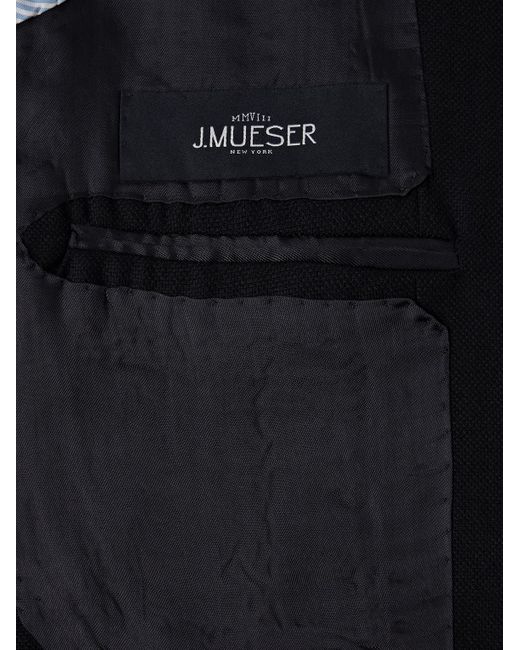 J. Mueser Blue Waverly Wool-hopsack Blazer for men