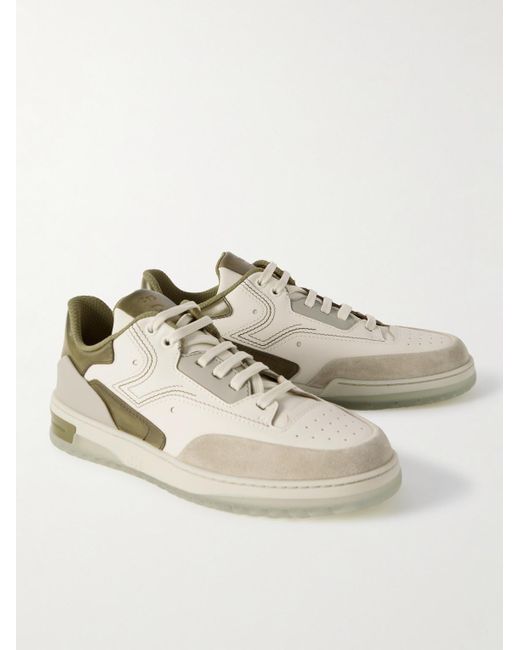 Berluti Natural Playoff Suede-trimmed Leather Sneakers for men