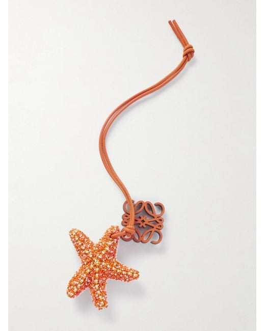 Loewe Paula's Ibiza Star Anhänger aus Leder mit Zierperlen und "Anagram"-Logodetail in White für Herren