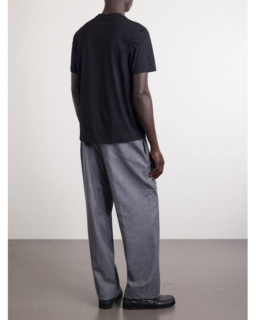 Slowear Black Cotton And Silk-Blend Jersey T-Shirt for men