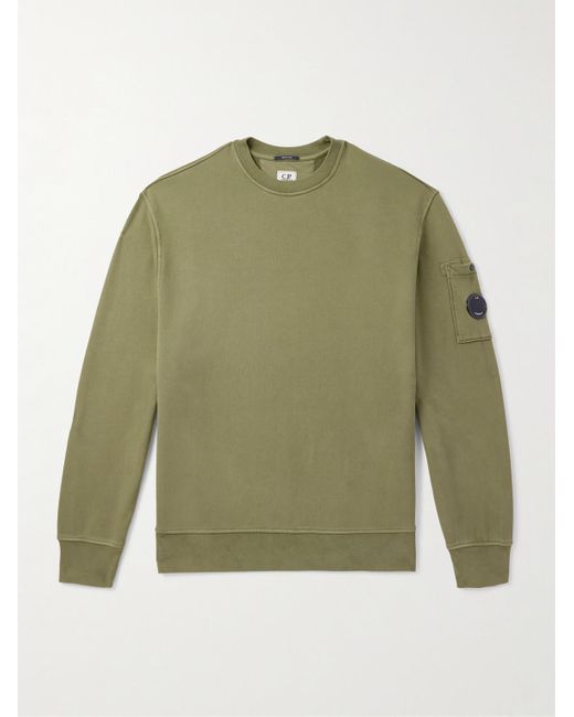 C P Company Sweatshirt aus gebürstetem Baumwoll-Jersey in Green für Herren