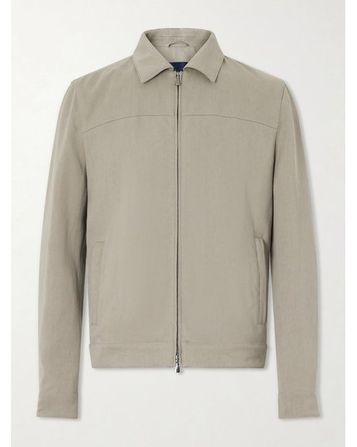 Thom Sweeney Natural Linen Bomber Jacket for men