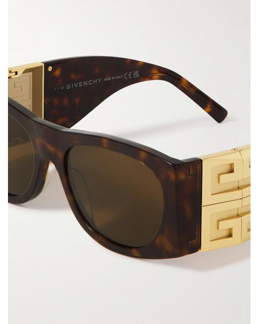 Givenchy Sonnenbrille mit rechteckigem Rahmen aus Azetat in Schildpattoptik und goldfarbenen Details in Multicolor für Herren