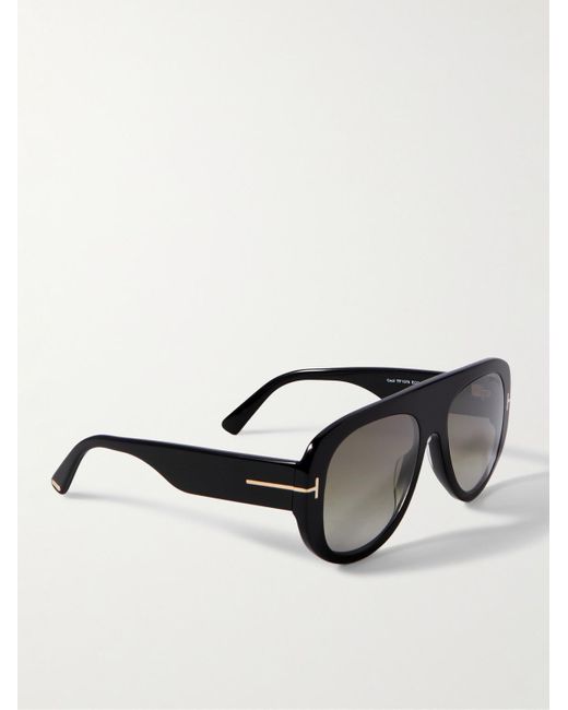 Tom Ford Black Cecil Aviator-style Acetate Sunglasses for men