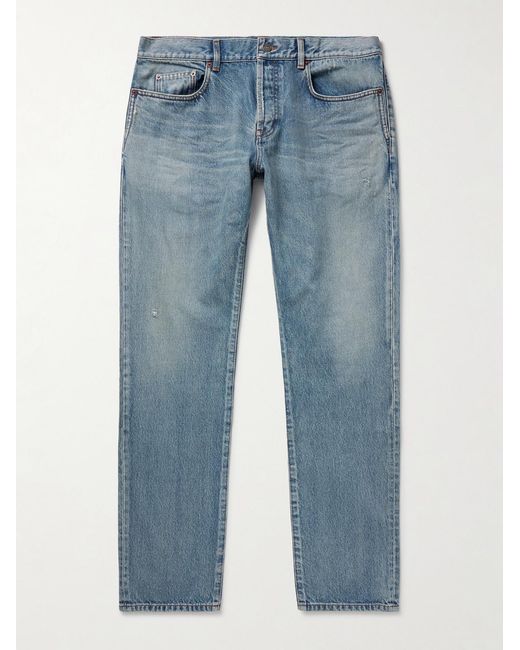 Saint Laurent Blue Slim-Fit Distressed Jeans for men