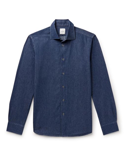 Paul Smith Blue Slim-fit Cotton-chambray Shirt for men