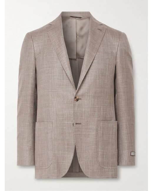 Canali Brown Kei Unstructured Wool And Silk-blend Blazer for men