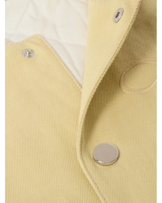 Wales Bonner Natural Sky Leather-trimmed Cotton And Linen-blend Varsity Jacket for men