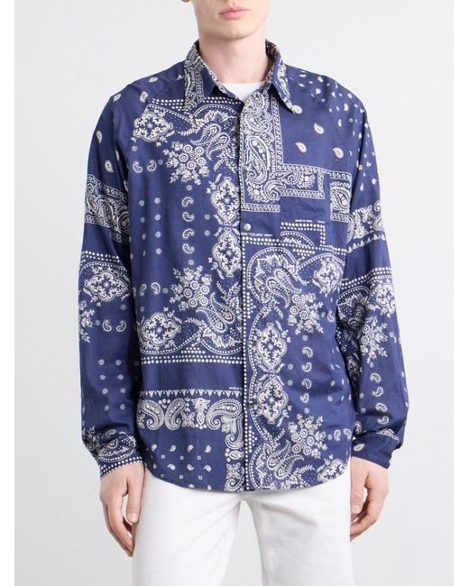 Kapital Blue Printed-Cotton Shirt for men