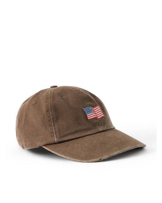 CHERRY LA Men's Brown Usa Logo-Embroidered Cotton-Twill Cap