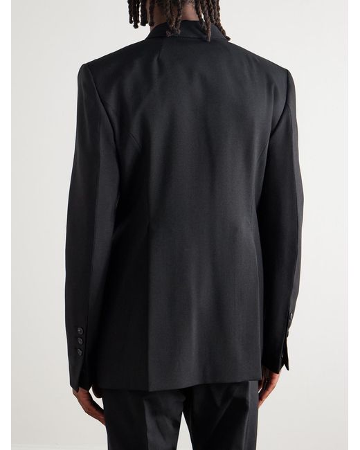 Rick Owens Black Fogpocket Studded Grain De Poudre Virgin Wool Blazer for men