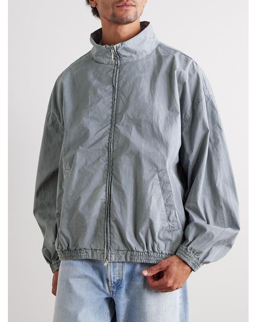 Agolde Blue Marshall Crinkled Cotton-blend Shell Bomber Jacket for men