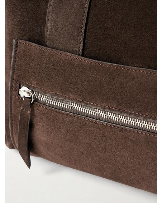 Metier Brown Racer Suede Tote Bag for men