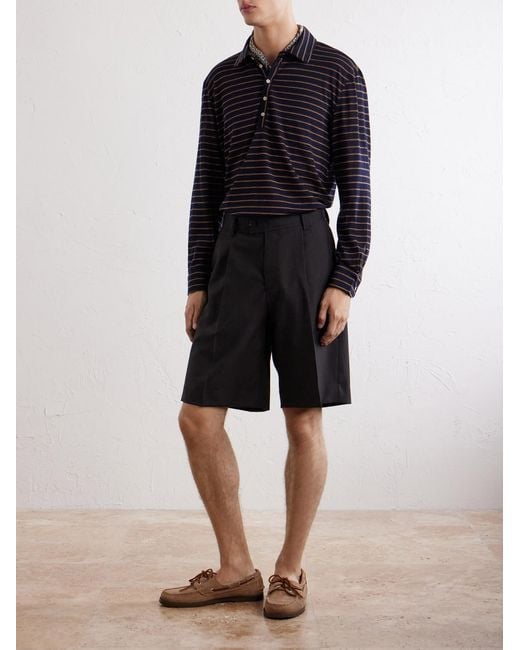 Massimo Alba Blue Raya Striped Cotton-Jersey Polo Shirt for men