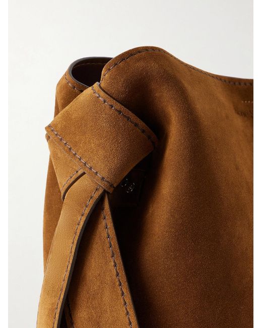 Acne Brown Musubi Suede Shoulder Bag for men