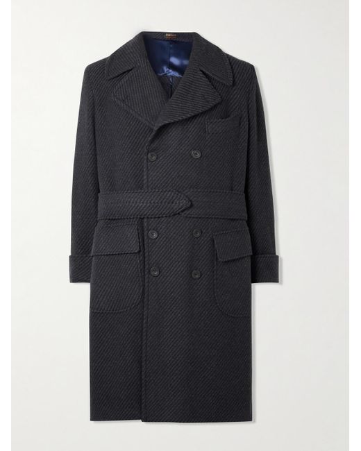 Cappotto doppiopetto in twill di lana vergine Ulster da Uomo di Rubinacci  in Blu | Lyst