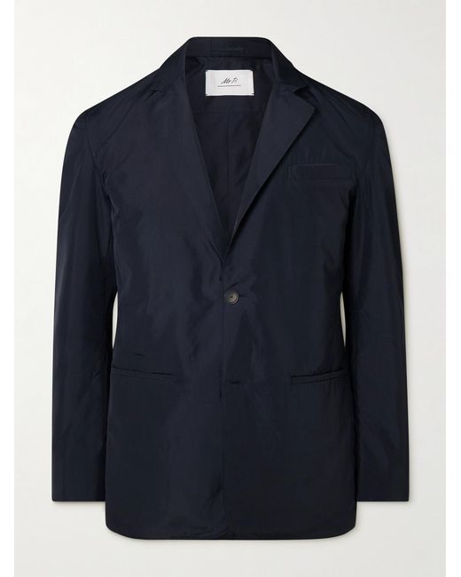 Mr P. Blue Padded Recycled-Shell Blazer for men
