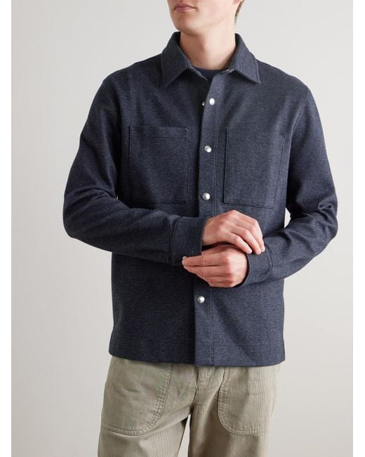Mr P. Blue Twill Overshirt for men