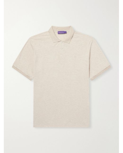 Ralph Lauren Natural Logo-embroidered Cotton-piqué Polo Shirt for men