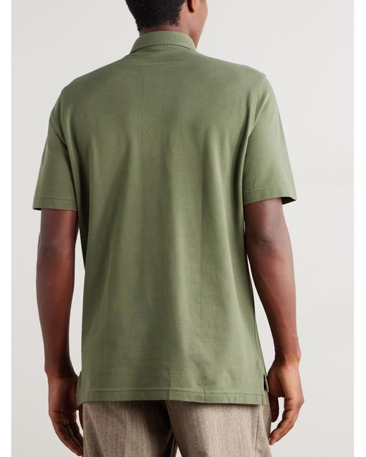 Sid Mashburn Green Peri Logo-Embroidered Pima Cotton-Piqué Polo Shirt for men