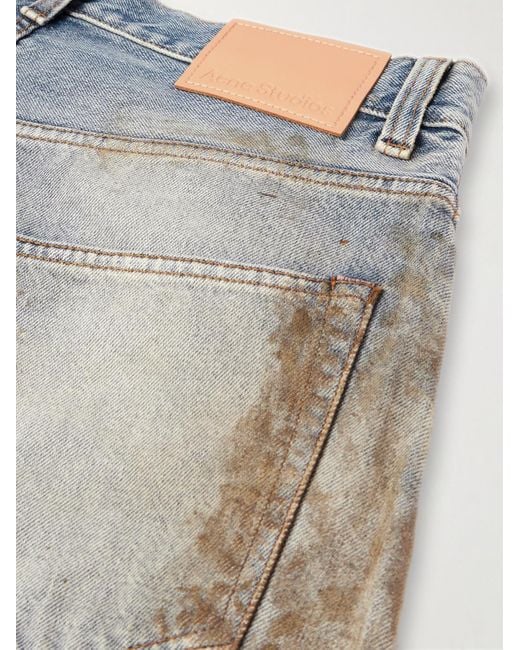 Acne Blue Straight-Leg Distressed Jeans for men