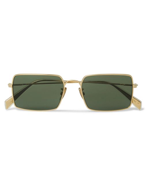 CELINE HOMME Metallic Square-frame Gold-tone Sunglasses for men
