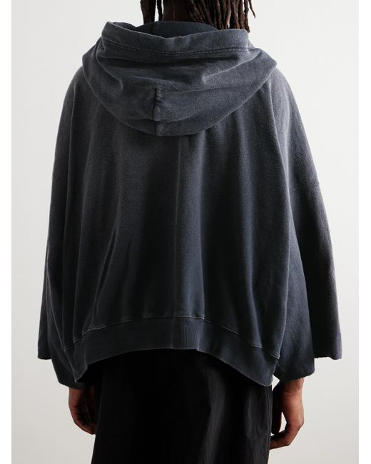 Kapital Blue Oversized Logo-Embroidered Cotton-Jersey Hoodie for men
