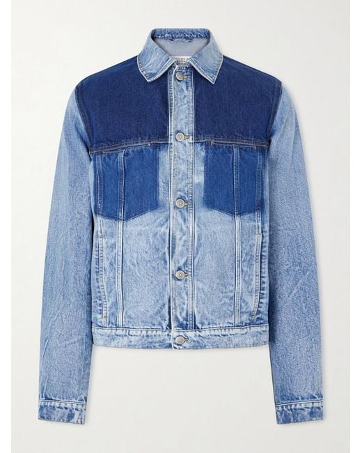 Maison Margiela Blue Patchwork Denim Jacket for men