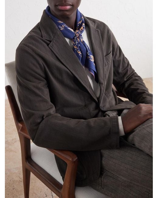 RRL Black Herringbone Cotton Blazer for men