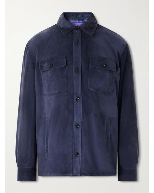 Ralph Lauren Blue Calloway Suede Jacket for men