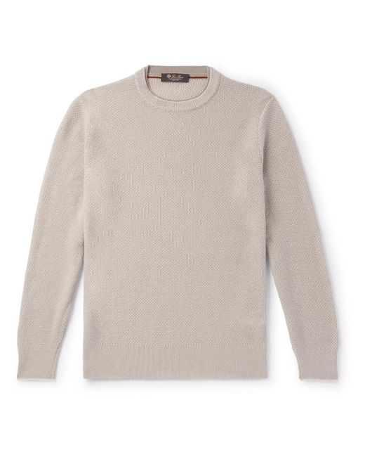 Loro Piana White City Birdseye Baby Cashmere Sweater for men