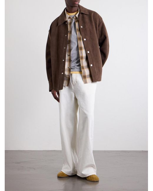 AMI White Wide-Leg Jeans for men