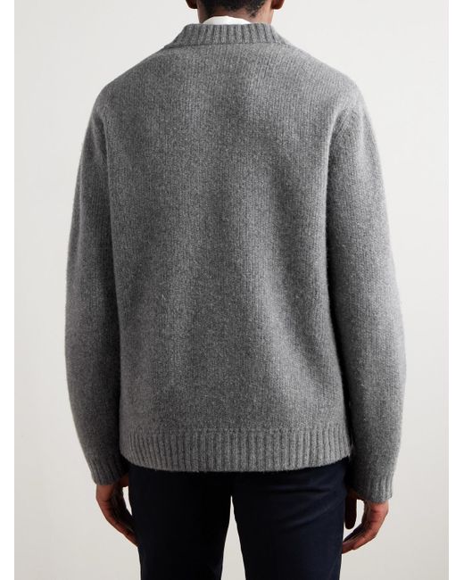 Slowear Gray Incotex Zanone Wool And Cashmere-Blend Cardigan for men