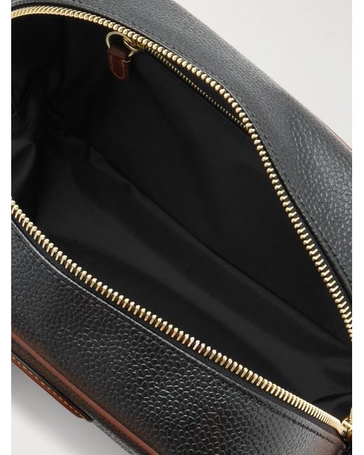 Mulberry Black Leather-Trimmed Bioveg Scotchgrain Wash Bag for men