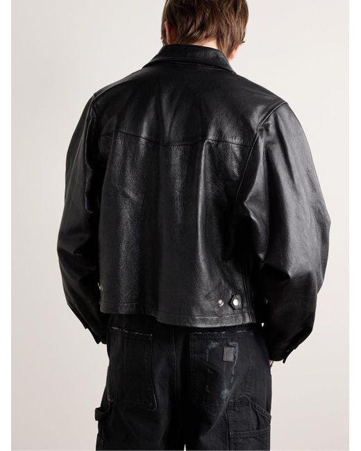 Enfants Riches Deprimes Black Signature Western Leather Jacket for men