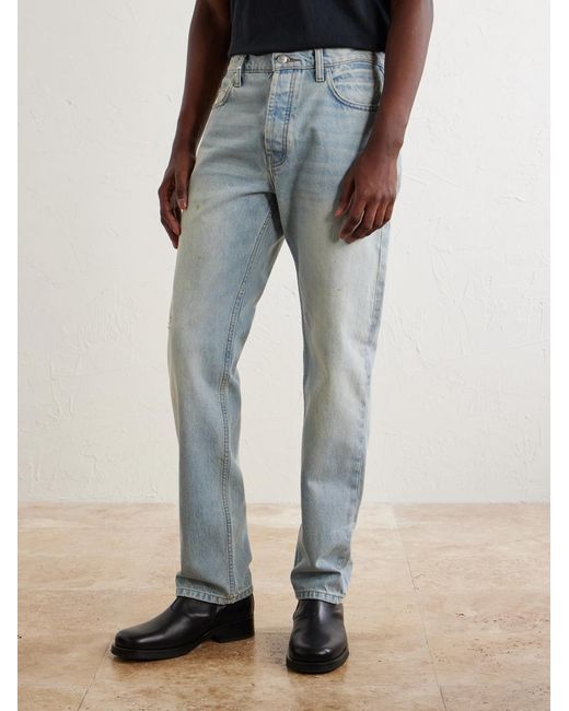 CHERRY LA Blue Straight-Leg Distressed Jeans for men
