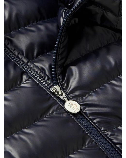 Moncler Blue Logo-appliquéd Quilted Shell Down Hooded Jacket for men