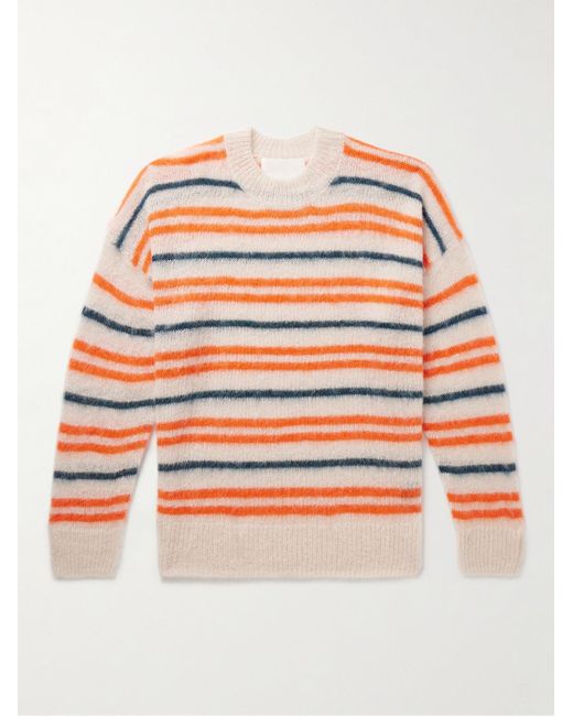 Isabel Marant Orange Dimitri Striped Brushed Open-knit Sweater for men