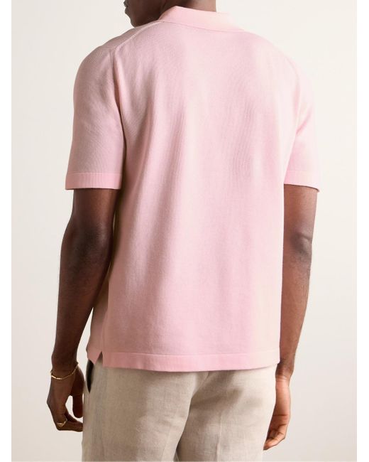 Anderson & Sheppard Pink Cotton Polo Shirt for men