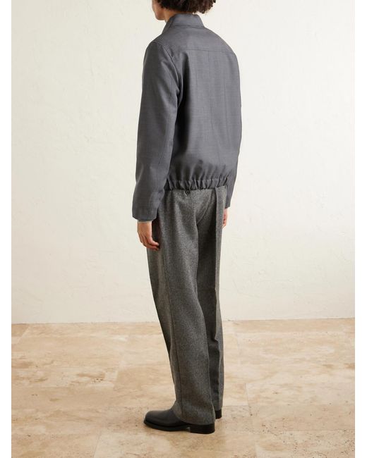 Slowear Gray Montedoro Wool Bomber Jacket for men