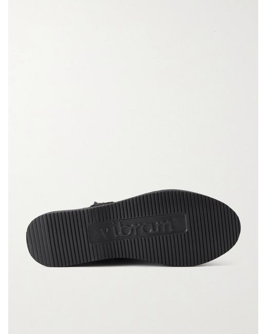 Yuketen Black Woven Calf Hair Huarache Sandals for men
