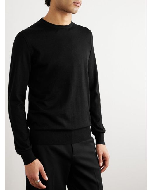 Zegna Black Cashmere And Silk-Blend Sweater for men