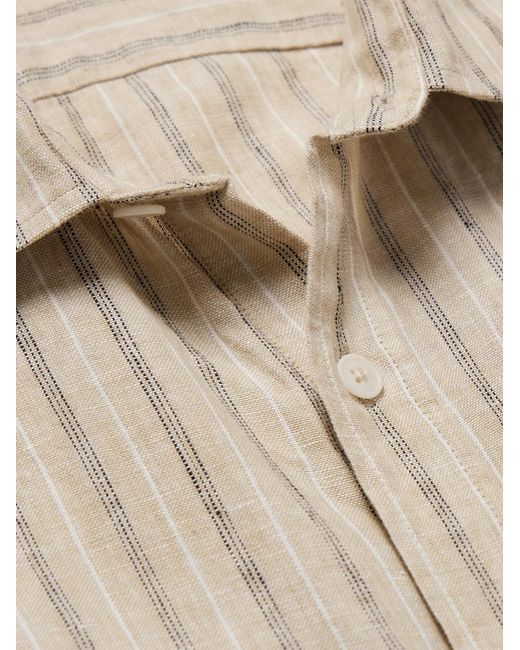NN07 Natural Deon 5728 Striped Linen Shirt for men