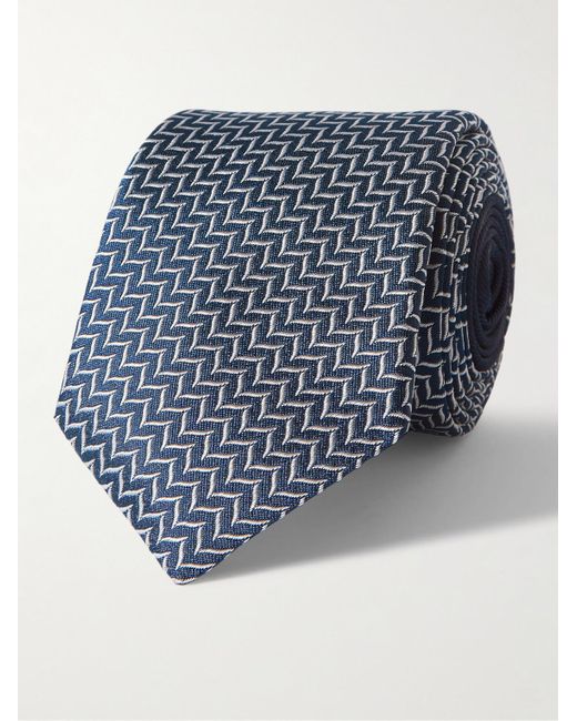 Missoni Blue 7cm Silk-jacquard Tie for men